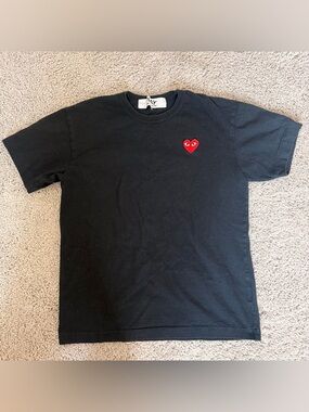 Comme des Garçons PLAY Black T-Shirt with Red Heart Logo